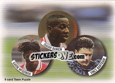 Sticker Gavin McGowan / Isaiah Rankin / Vince Bartram - Arsenal Fans' Selection 1997-1998 - Futera