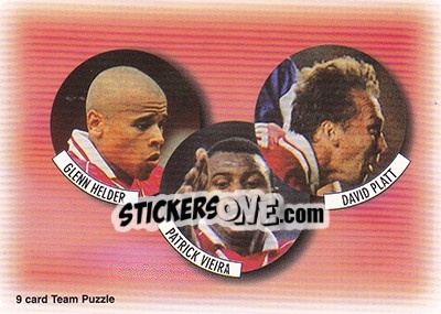 Sticker Glenn Helder / Patrick Vieira / David Platt - Arsenal Fans' Selection 1997-1998 n. 4 - Futera