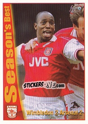 Sticker Wimbledon 2 - Arsenal 2 - Arsenal Fans' Selection 1997-1998 - Futera