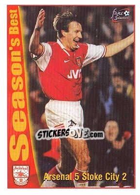 Sticker Arsenal 5 - Stoke City 2 - Arsenal Fans' Selection 1997-1998 - Futera
