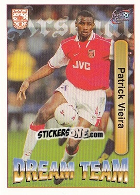 Sticker Patrick Vieira - Arsenal Fans' Selection 1997-1998 n. 65 - Futera
