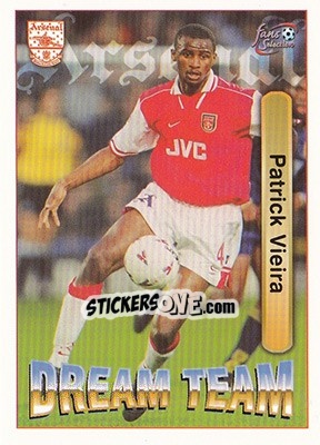 Cromo Patrick Vieira - Arsenal Fans' Selection 1997-1998 - Futera