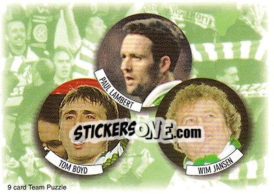 Cromo Tom Boyd / Paul Lambert / Wim Jansen - Celtic Fans' Selection 1997-1998 n. 2 - Futera