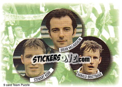 Sticker Stewart Kerr / Brian McLaughlin / Harald Brattbakk - Celtic Fans' Selection 1997-1998 n. 3 - Futera