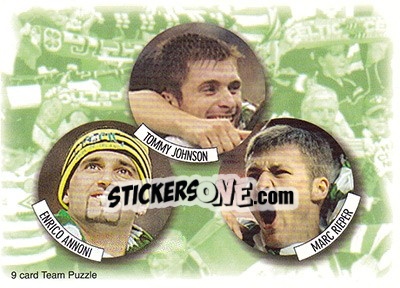 Sticker Enrico Annoni / Tommy Johnson / Marc Rieper - Celtic Fans' Selection 1997-1998 - Futera