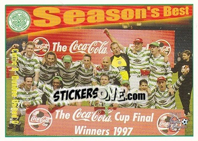 Sticker Celtic 3 - Dundee United 0 - Celtic Fans' Selection 1997-1998 - Futera