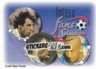 Cromo Gianfranco Zola / Bernard Lambourde / Gianluca Vialli - Chelsea Fans' Selection 1997-1998 - Futera