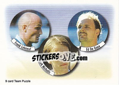 Sticker Frank Leboeuf / Mark Nicholls / Ed De Goey - Chelsea Fans' Selection 1997-1998 n. 2 - Futera