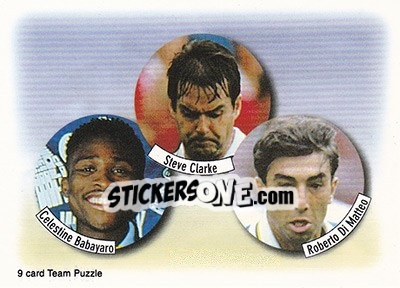 Cromo Celestine Babayaro / Steve Clarke / Roberto Di Matteo - Chelsea Fans' Selection 1997-1998 - Futera