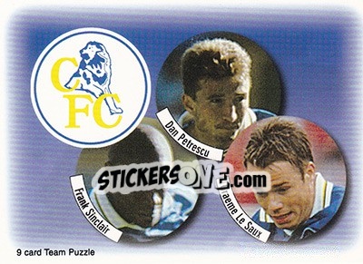 Sticker Frank Sinclair / Dan Petrescu / Graeme Le Saux - Chelsea Fans' Selection 1997-1998 - Futera