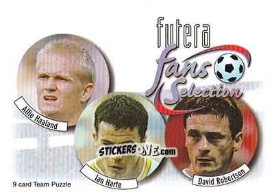 Sticker Alfie Haaland / Ian Harte / David Robertson - Leeds United Fans' Selection 1997-1998 n. 1 - Futera