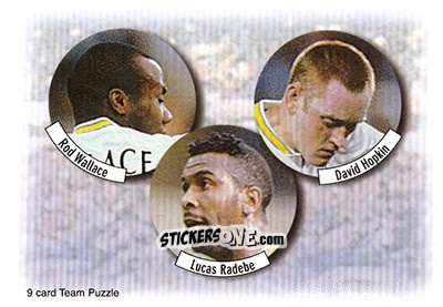 Sticker Rod Wallace / Lucas Radebe / David Hopkin - Leeds United Fans' Selection 1997-1998 n. 2 - Futera