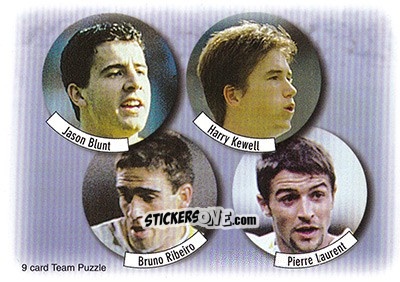Sticker Jason Blunt / Bruno Ribeiro / Harry Kewell - Leeds United Fans' Selection 1997-1998 n. 6 - Futera