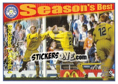 Sticker Blackburn 3 - Leeds United 4 - Leeds United Fans' Selection 1997-1998 - Futera