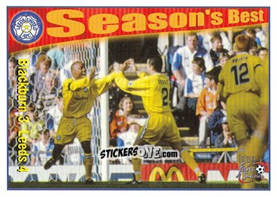 Sticker Blackburn 3 - Leeds United 4 - Leeds United Fans' Selection 1997-1998 - Futera