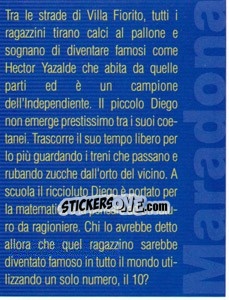 Sticker Figurina 6 - Maradona Il Più Grande n. 6 - Preziosi