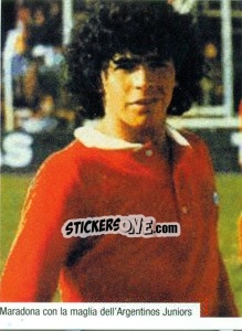 Sticker Maradona Con La Maglia Dell'Argentinos Juniors - Maradona Il Più Grande n. 15 - Preziosi