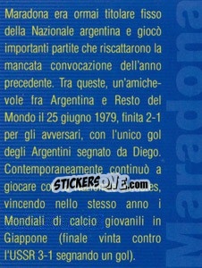 Sticker Figurina 32 - Maradona Il Più Grande n. 32 - Preziosi