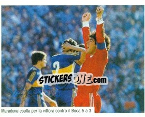 Sticker Maradona Esulta Con L'Argentinos Juniors - Maradona Il Più Grande n. 38 - Preziosi
