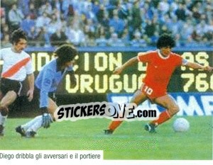 Sticker Maradona In Azione Con L'Argentinos Juniors - Maradona Il Più Grande n. 40 - Preziosi
