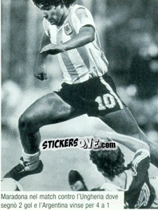 Sticker Maradona Con L'Argentina Contro L'Ungheria - Maradona Il Più Grande n. 60 - Preziosi