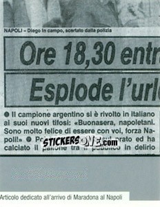 Sticker Figurina 80 - Maradona Il Più Grande n. 80 - Preziosi