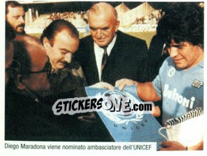 Sticker Maradona Nominato Testimonial Unicef - Maradona Il Più Grande n. 109 - Preziosi