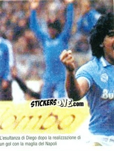 Sticker Diego Maradona Esulta Con La Maglia Del Napoli - Maradona Il Più Grande n. 120 - Preziosi