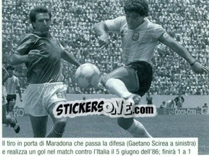 Sticker Maradona Al Tiro Contro L'Italia - Maradona Il Più Grande n. 139 - Preziosi