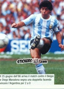 Sticker Maradona Con La Maglia Dell'Argentina (Doppietta Contro Il Belgio) - Maradona Il Più Grande n. 141 - Preziosi
