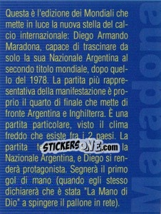 Sticker Descrizione Match - Maradona Il Più Grande n. 142 - Preziosi