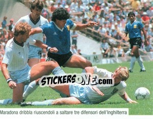 Sticker Maradona Con La Maglia Dell'Argentina Contro L'Inghilterra - Maradona Il Più Grande n. 145 - Preziosi