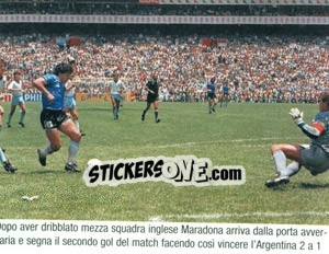 Sticker Maradona Con La Maglia Dell'Argentina Contro L''Inghilterra - Maradona Il Più Grande n. 147 - Preziosi
