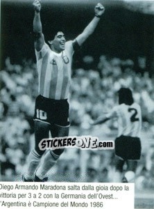 Sticker Maradona Esulta Con L'Argentina Dopo La Vittoria 3-2 Sulla Germania - Maradona Il Più Grande n. 151 - Preziosi