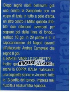 Sticker Figurina 156 - Maradona Il Più Grande n. 156 - Preziosi