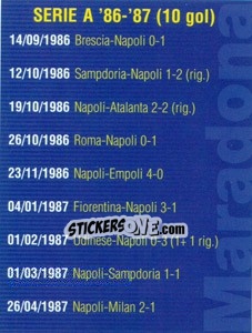 Sticker Figurina 160 - Maradona Il Più Grande n. 160 - Preziosi