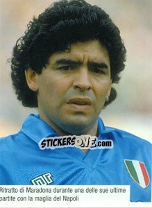 Sticker Maradona Con La Maglia Del Napoli - Maradona Il Più Grande n. 185 - Preziosi