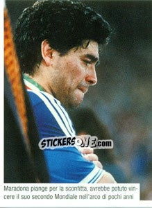 Sticker Maradona Piange Dopo La Sconfitta Nella Finale Del Mondiale 90 - Maradona Il Più Grande n. 204 - Preziosi
