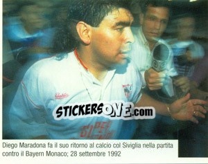 Sticker Maradona Al Siviglia - Maradona Il Più Grande n. 207 - Preziosi
