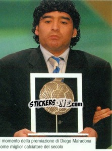 Sticker Diego Maradona Premiato Come Miglior Calciatore Del Secolo