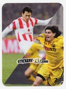 Sticker Blanco Ismael (AEK Athens) / Galletti Luciano (Olympiakos FC) - Superleague Ελλάδα 2009-2010 n. 7 - Panini