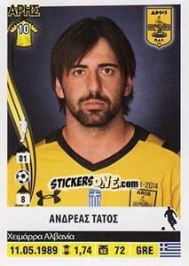 Sticker Andrea Tato - Superleague Ελλάδα 2013-2014 - Panini