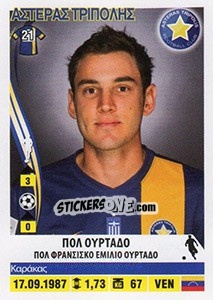 Cromo Paul Hurtado - Superleague Ελλάδα 2013-2014 n. 58 - Panini