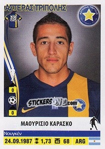 Cromo Mauricio Carrasco - Superleague Ελλάδα 2013-2014 n. 67 - Panini