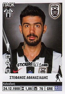 Cromo Stefanos Athanasiadis - Superleague Ελλάδα 2013-2014 - Panini