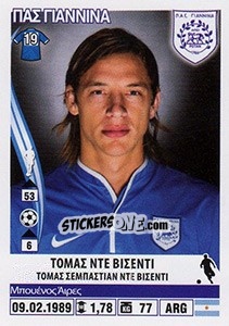 Sticker Tomas De Vincenti - Superleague Ελλάδα 2013-2014 - Panini