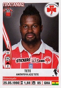 Sticker Tetteh - Superleague Ελλάδα 2013-2014 - Panini