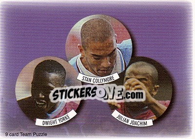 Sticker Dwight Yorke / Stan Collymore / Julian Joachim - Aston Villa Fans' Selection 1998 n. 5 - Futera