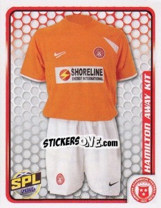Sticker Hamilton Academical Away Kit - Scottish Premier League 2009-2010 - Panini