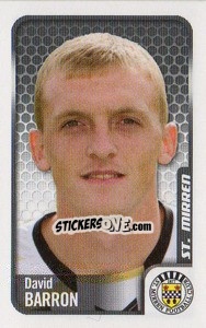 Sticker David Barron - Scottish Premier League 2009-2010 - Panini